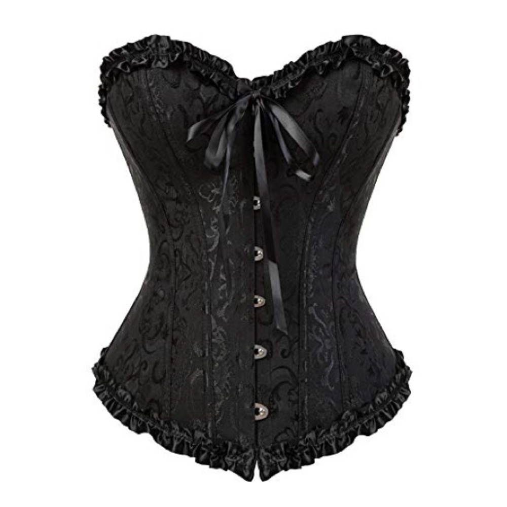 Black floral corset
